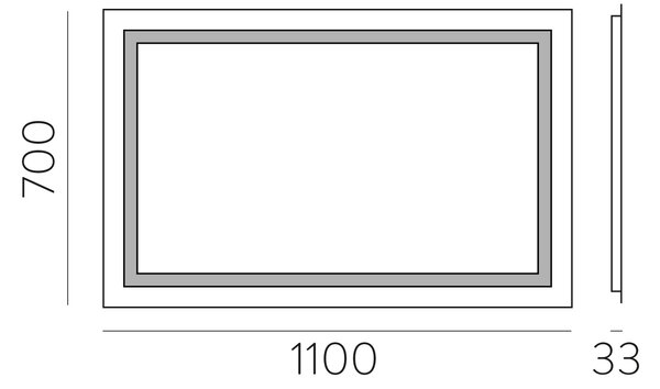 ACB Iluminacion Nástěnné LED zrcadlo MUL, š. 110 cm, 54W, CRI90, IP44