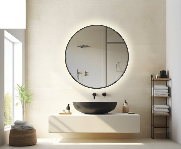 ACB Iluminacion Nástěnné LED zrcadlo OLBIA, ⌀ 61 cm, 35W, CRI90, IP44