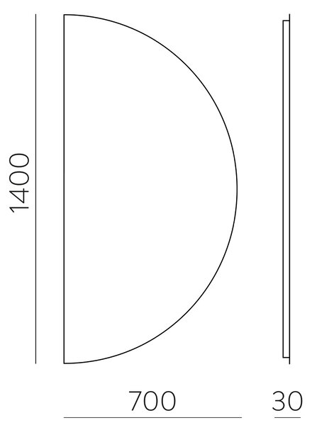 ACB Iluminacion Nástěnné LED zrcadlo BARI, v. 140 cm, 40W, CRI 90, IP44
