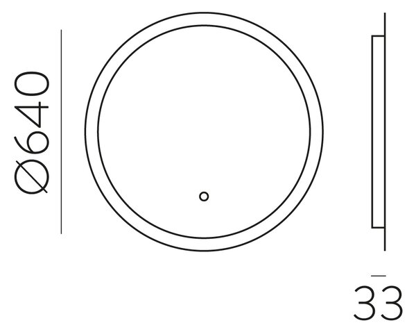 ACB Iluminacion Nástěnné LED zrcadlo PETRA, ⌀ 64 cm, 32W, CRI90, IP44