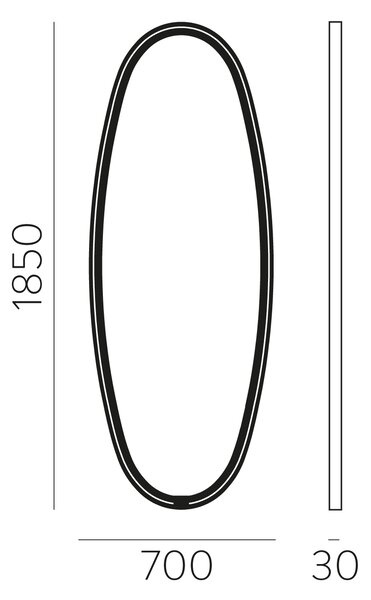 ACB Iluminacion Nastěnné LED zrcadlo ONIX, v. 185 cm, 59W, CRI90, IP44
