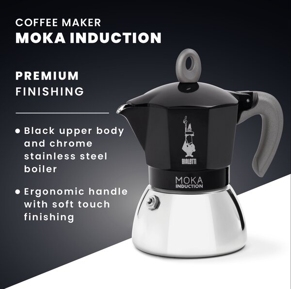 Bialetti New Moka Indukce černá (různé velikosti) Objem v⁠ porcích: 6 porcí