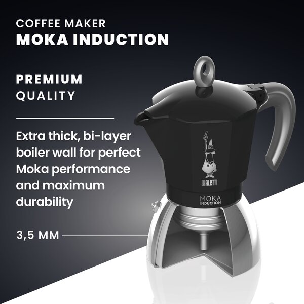 Bialetti New Moka Indukce černá (různé velikosti) Objem v⁠ porcích: 6 porcí