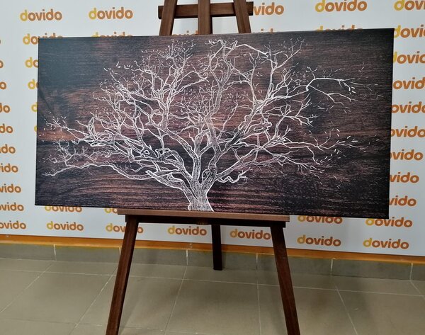 Obraz strom na dřevěném podkladu