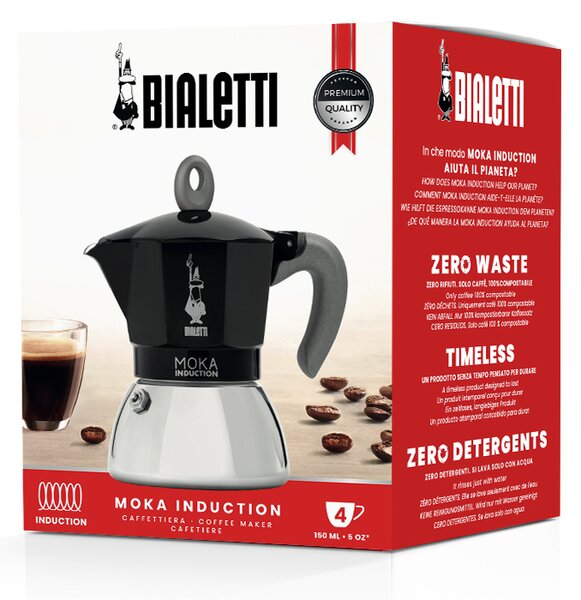 Bialetti New Moka Indukce černá (různé velikosti) Objem v⁠ porcích: 6 porcí