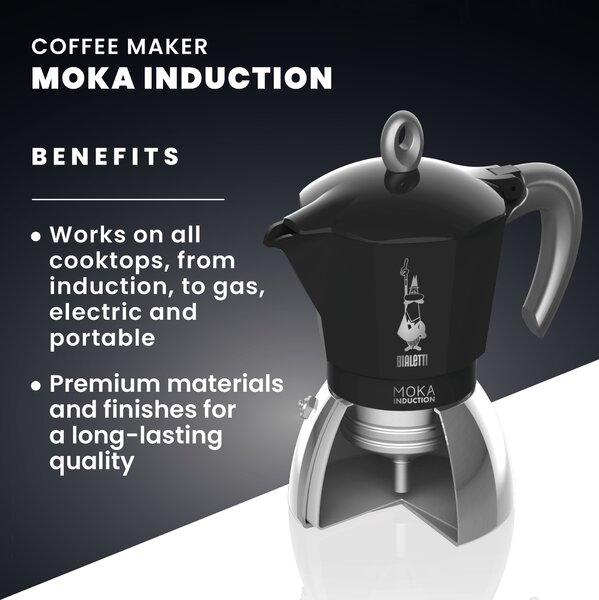 Bialetti New Moka Indukce černá (různé velikosti) Objem v⁠ porcích: 6 porcí