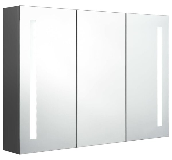 LED koupelnová skříňka se zrcadlem 89 x 14 x 62 cm šedá