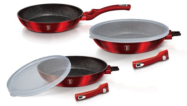 Sada pánví s odnímatelnou rukojetí 5 ks Burgundy Metallic Line