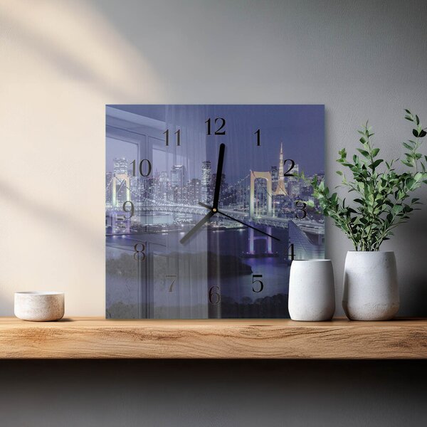 Skleněné hodiny na stěnu Most zskc-30x30-00175569