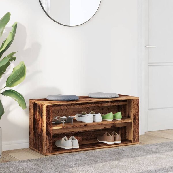 Botník old wood 100 x 35 x 45 cm kompozitní dřevo