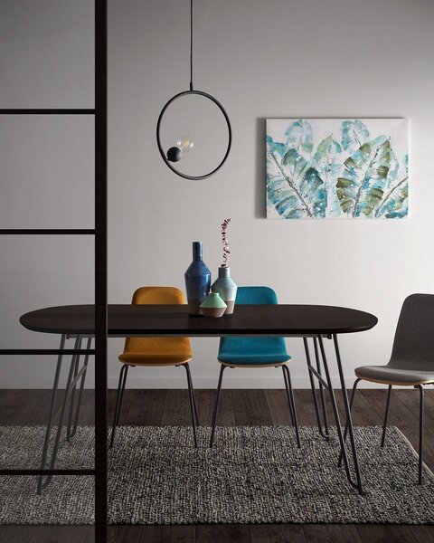 Tmavě hnědý rozkládací jídelní stůl s deskou v dekoru jasanového dřeva 100x170 cm Milian – Kave Home