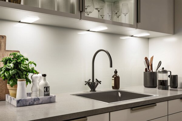 P 92124 LED podskříňkové svítidlo Bredo s čidlem 3ks sada 4000K 3x2,5W 80x190mm 230/12V černá - PAULMANN