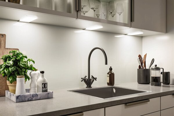 P 92122 LED podskříňkové svítidlo Bredo s čidlem 3ks sada 4000K 3x2,5W 80x190mm 230/12V stříbrná - PAULMANN