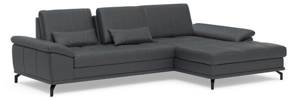 ROHOVÁ SEDAČKA, kůže, černá Sit & More - Sedací soupravy, Online Only