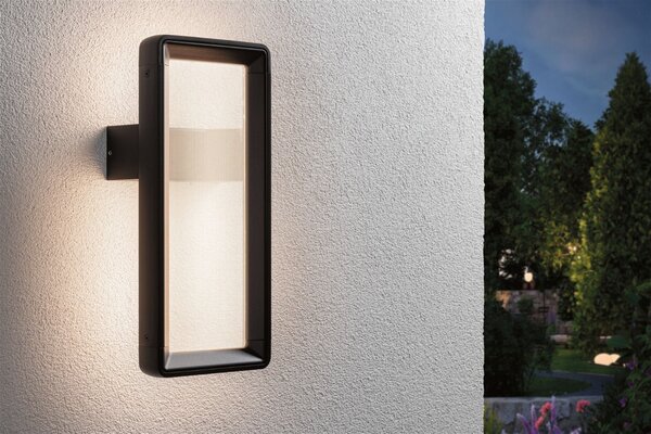 P 93109 LED venkovní nástěnné svítidlo Reana pohybové čidlo HF senzor IP44 176x107mm 3000K 2x3W 230V antracit kov - PAULMANN