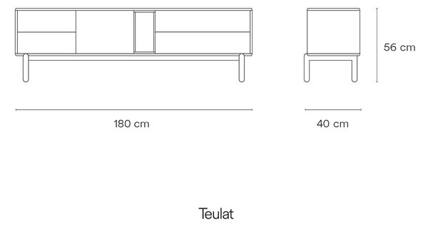 TV SKŘÍŇKA CORVO KRÉMOVÁ 180 X 40 cm