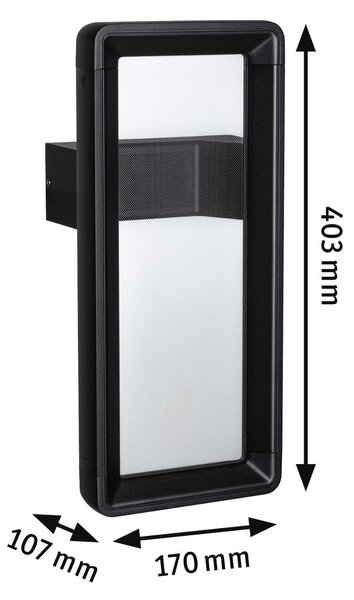P 93109 LED venkovní nástěnné svítidlo Reana pohybové čidlo HF senzor IP44 176x107mm 3000K 2x3W 230V antracit kov - PAULMANN