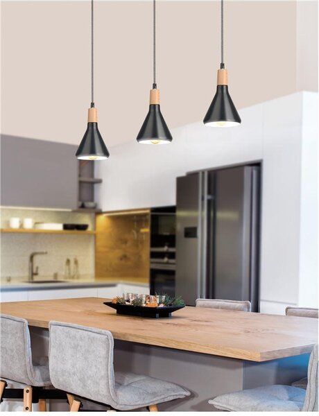 Nova Luce Závěsné svítidlo VENANZIO, přírodní dřevo E14 1x5 W, měďené - VÝPRODEJ