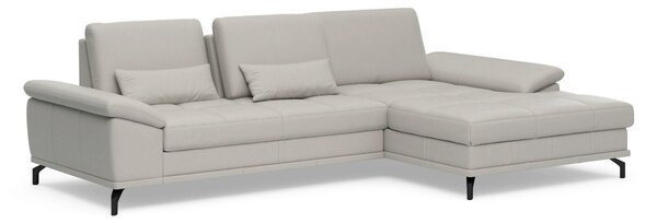 ROHOVÁ SEDAČKA, kůže, světle šedá Sit & More - Sedací soupravy, Online Only