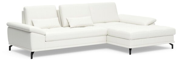 ROHOVÁ SEDAČKA, kůže, bílá Sit & More - Sedací soupravy, Online Only