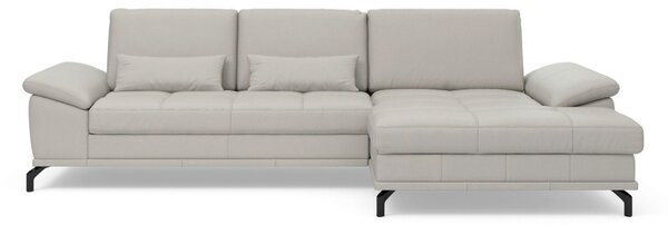 ROHOVÁ SEDAČKA, kůže, světle šedá Sit & More - Sedací soupravy, Online Only
