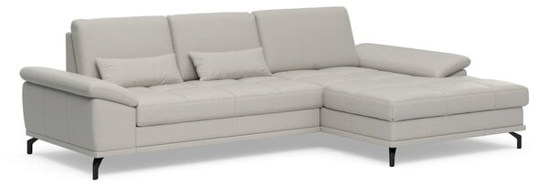 ROHOVÁ SEDAČKA, kůže, světle šedá Sit & More - Sedací soupravy, Online Only