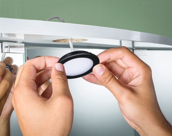 P 93117 LED vestavná nábytková svítidla 3ks sada kruhové 65mm 3x2,5W 230/12V 3000K černá mat - PAULMANN