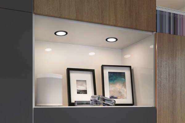 P 93117 LED vestavná nábytková svítidla 3ks sada kruhové 65mm 3x2,5W 230/12V 3000K černá mat - PAULMANN