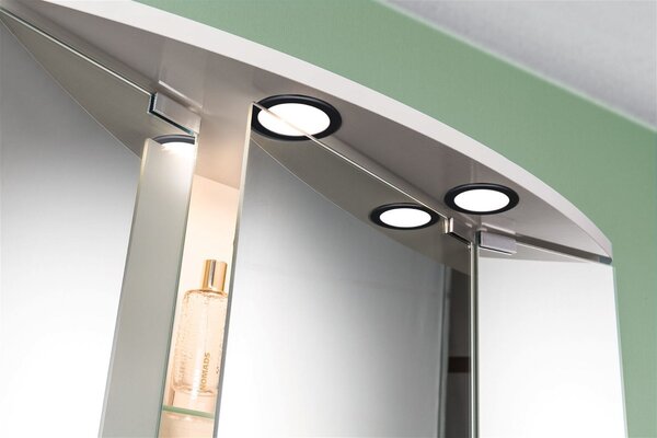 P 93117 LED vestavná nábytková svítidla 3ks sada kruhové 65mm 3x2,5W 230/12V 3000K černá mat - PAULMANN