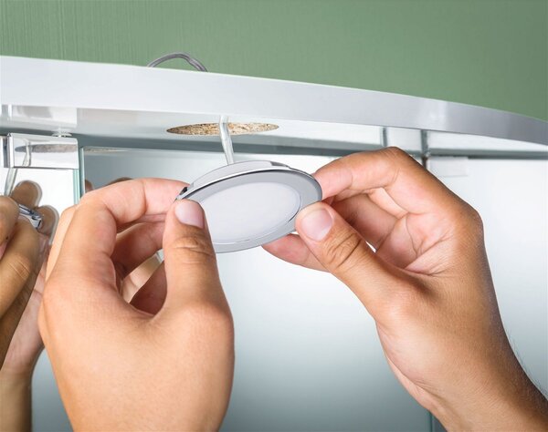 P 93118 LED vestavná nábytková svítidla 3ks sada kruhové 65mm 3x2,5W 230/12V 3000K chrom - PAULMANN