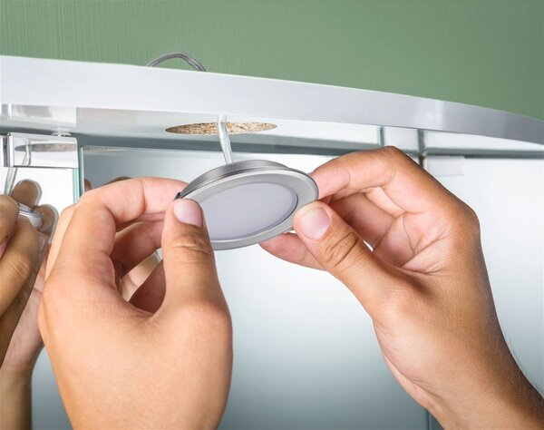 P 93116 LED vestavná nábytková svítidla 3ks sada kruhové 65mm 3x2,5W 230/12V 3000K kov kartáčovaný - PAULMANN