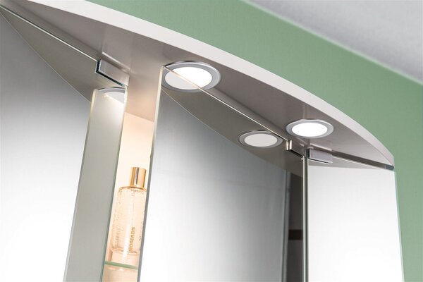 P 93116 LED vestavná nábytková svítidla 3ks sada kruhové 65mm 3x2,5W 230/12V 3000K kov kartáčovaný - PAULMANN
