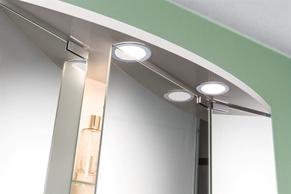 P 93118 LED vestavná nábytková svítidla 3ks sada kruhové 65mm 3x2,5W 230/12V 3000K chrom - PAULMANN