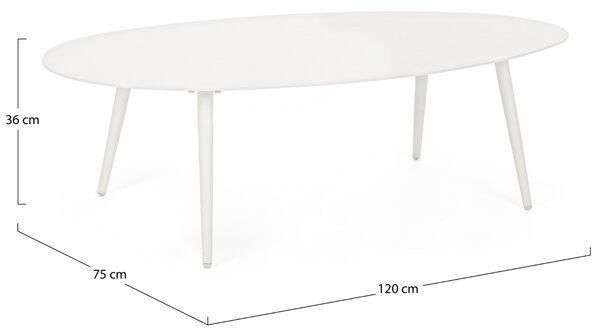 Bizzotto Bílý kovový zahradní konferenční stolek Ridley 120 x 75 cm