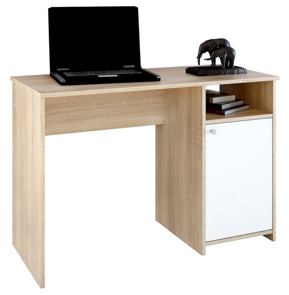 KONDELA PC stůl, dub sonoma / bílá, DEDE