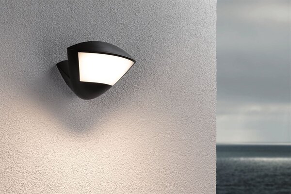 P 94864 LED venkovní nástěnné svítidlo Smart Home Zigbee 3.0 Skyla pohybové čidlo neláká hmyz IP44 226x164mm CCT 10W 230V antracit hliník - PAULMANN