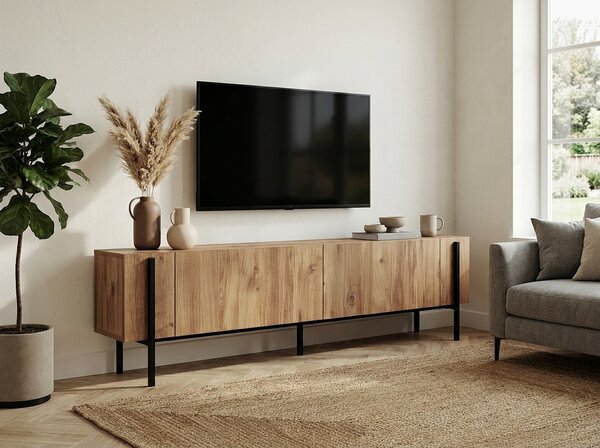 TV stolek ZENORI 180 cm, borovice Atlantic/černá