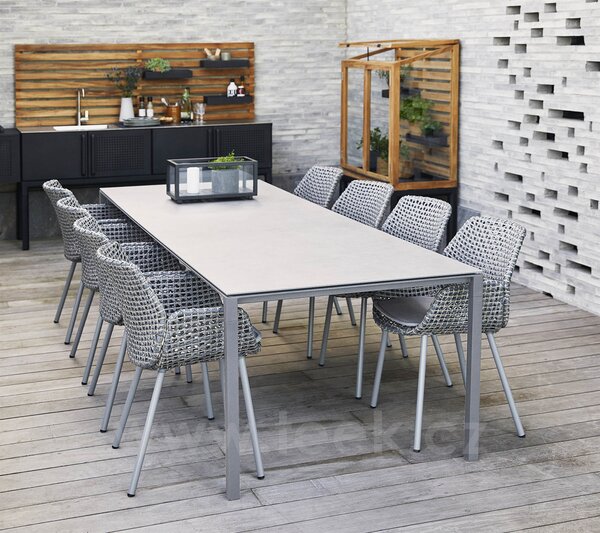 Cane-line Rám pro jídelní stůl Pure, Cane-line, obdélníkový 280x100x73 cm, hliník barva lava grey