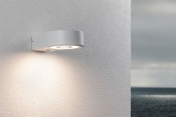 P 94867 LED venkovní nástěnné svítidlo Silma pohybové čidlo IP44 65x186mm 3000K 5,5 / 1x0,7W 230V bílá hliník - PAULMANN