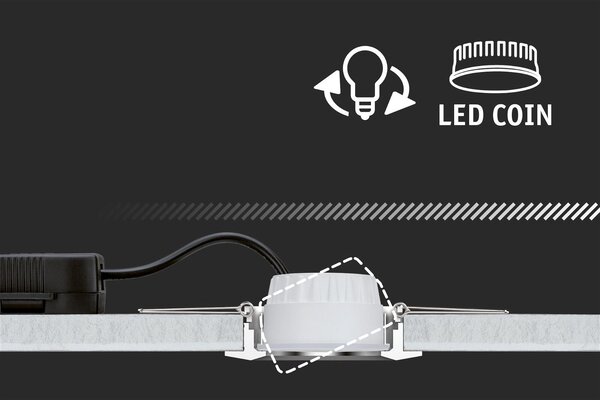 P 99997 LED vestavné svítidlo 20ks-sada výklopné kruhové 82mm 70° 20x4,8W 230V 3000K bílá mat - PAULMANN