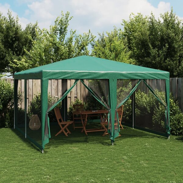 Party stan s 8 síťovanými bočnicemi zelený 4 x 4 m HDPE