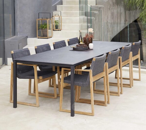 Cane-line Rám pro jídelní stůl Pure, Cane-line, obdélníkový 280x100x73 cm, hliník barva lava grey