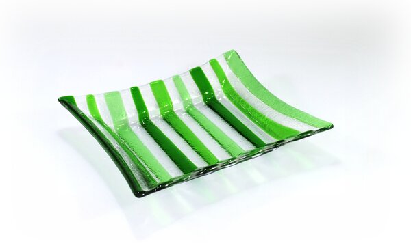 BDK-GLASS Skleněné mísy ETHNIK - zelené Rozměr: 19x14cm