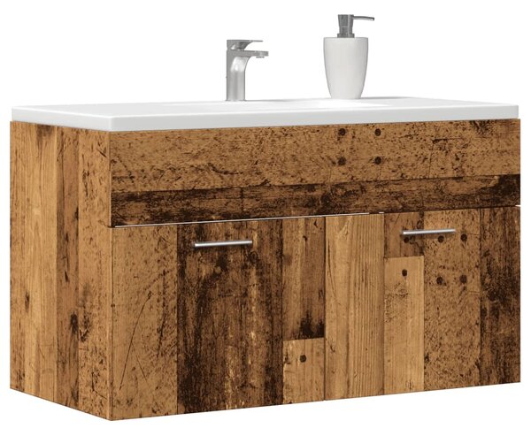 Koupelnová skříňka pod umyvadlo old wood 90x38,5x46 cm kompozit