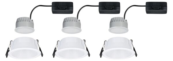 P 94870 LED vestavné svítidlo 3-krokové-stmívatelné Cole Coin základní sada 3ks sada IP44 kruhové 88mm Coin 3x6W 230V 2700K bílá - PAULMANN