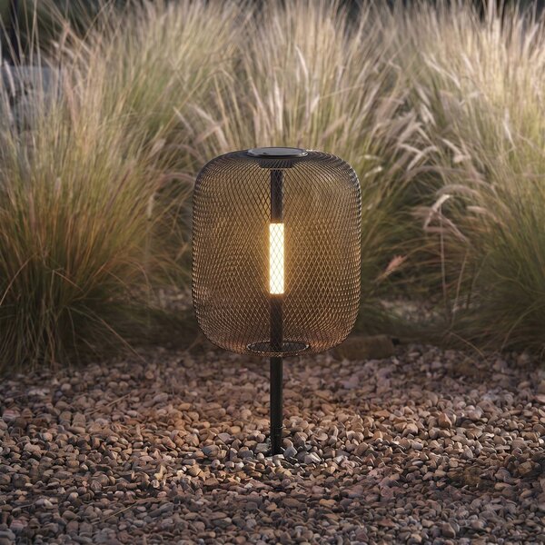 Lucande LED solární zahradní svítidlo Faylen, černé, IP65, stmívatelný, Černá, kov, Design