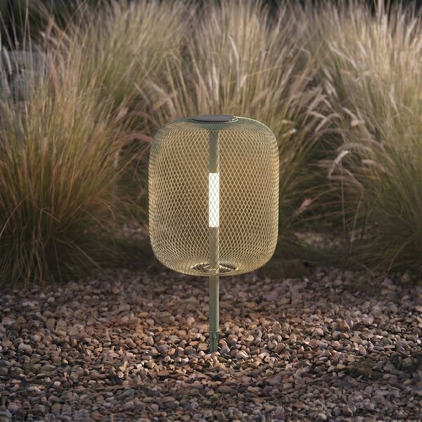 Lucande LED solární zahradní svítidlo Faylen, šalvějově zelené, IP65, stmívatelný, Zelená, kov, Design