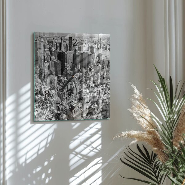 Skleněné hodiny na stěnu Horizont zskc-30x30-00175633