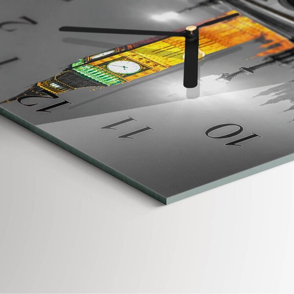 Skleněné hodiny na stěnu Big Ben zskc-30x30-00175636