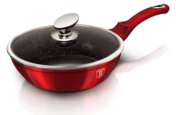 Pánev hluboká s mramorovým povrchem a poklicí 24 cm Burgundy Metallic Line